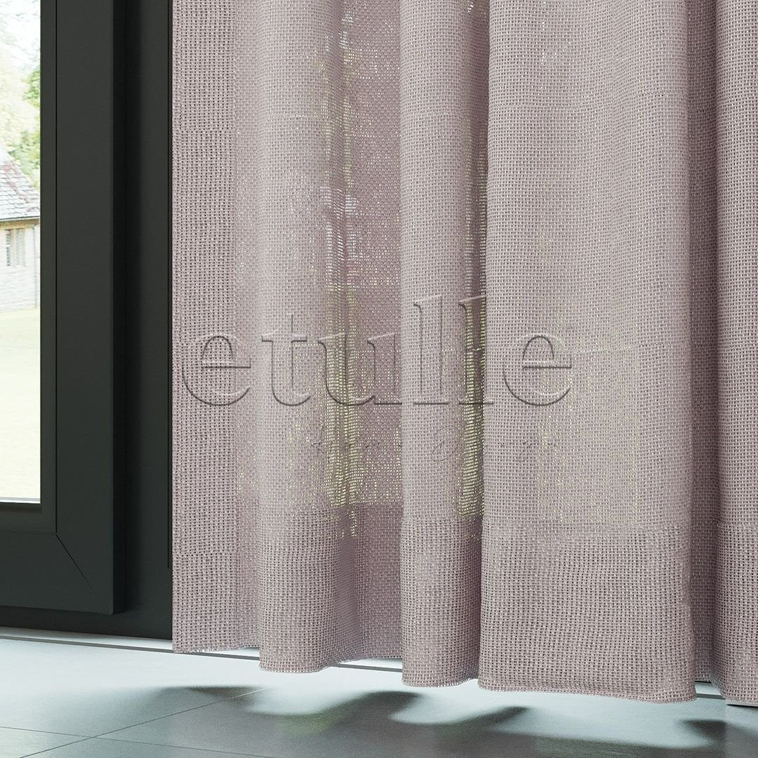 Pink Bright Plain Textured Tulle Curtain | Jasper