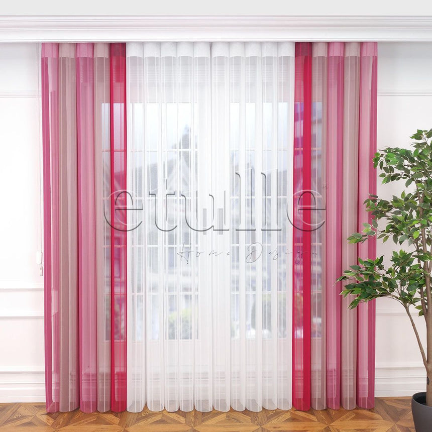 Pure - Striped Vertical Tulle Curtain