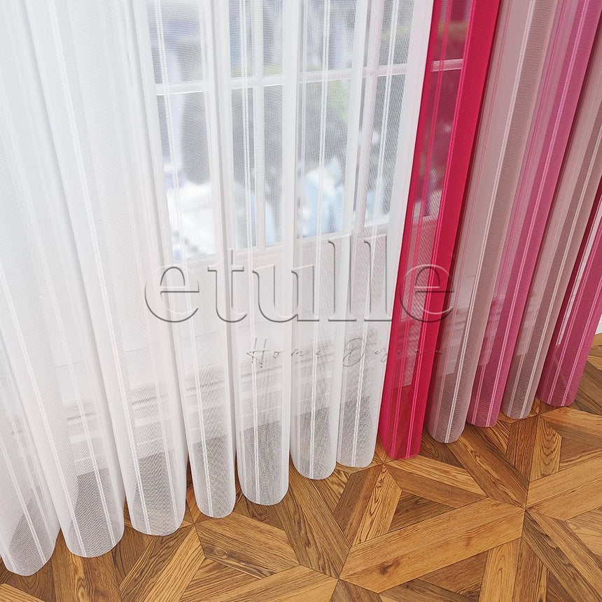 Pure - Striped Vertical Tulle Curtain