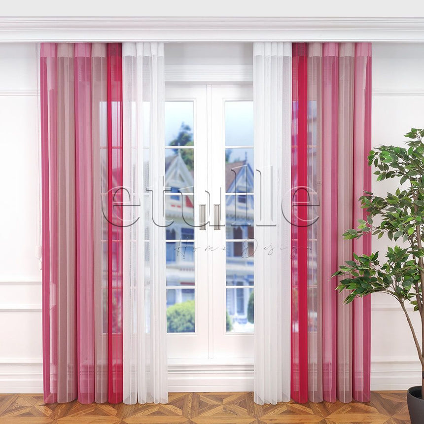 Pure - Striped Vertical Tulle Curtain