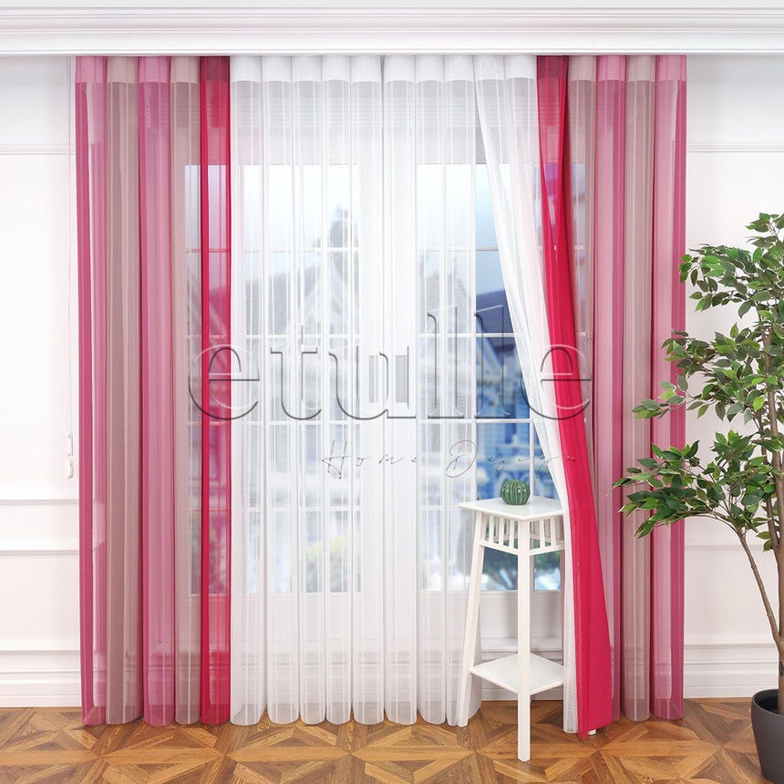 Pure - Striped Vertical Tulle Curtain