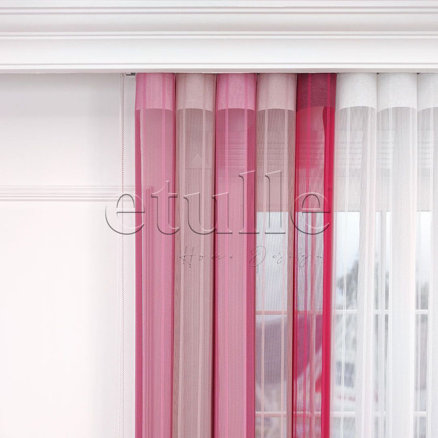 Pure - Striped Vertical Tulle Curtain