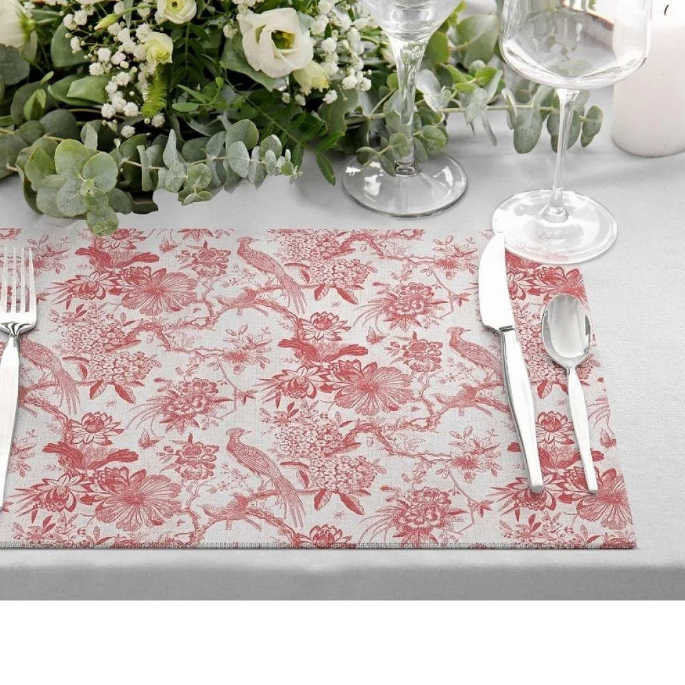 Red Garden Kumaş Amerikan Servis 4'lü Set 35X50