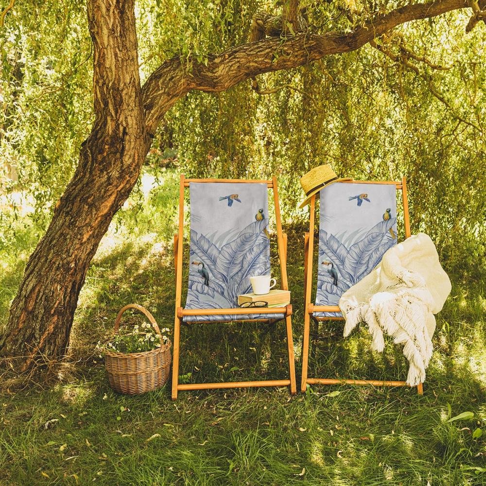 Sunlounger with Colorful Bird Detail - SZL307
