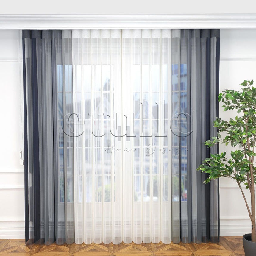 Rotterdam - Striped Vertical Tulle Curtains