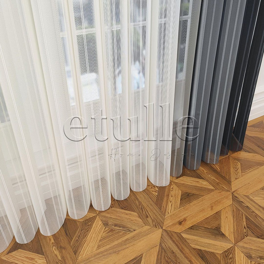 Rotterdam - Striped Vertical Tulle Curtains