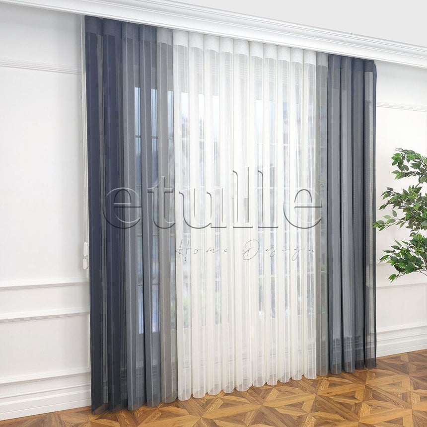 Rotterdam - Striped Vertical Tulle Curtains