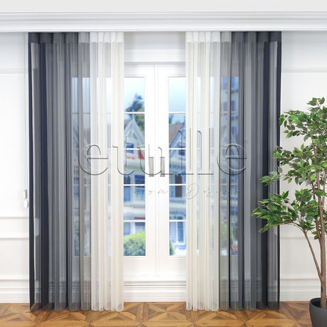 Rotterdam - Striped Vertical Tulle Curtains