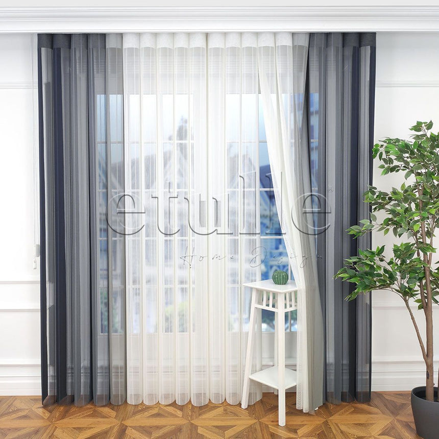 Rotterdam - Striped Vertical Tulle Curtains