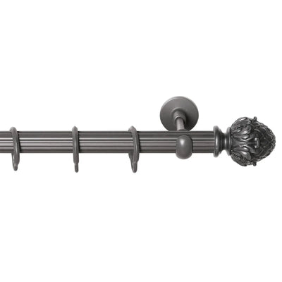 Rustic Curtain Rod 30-45 mm - Black Distressed Metal - Flora