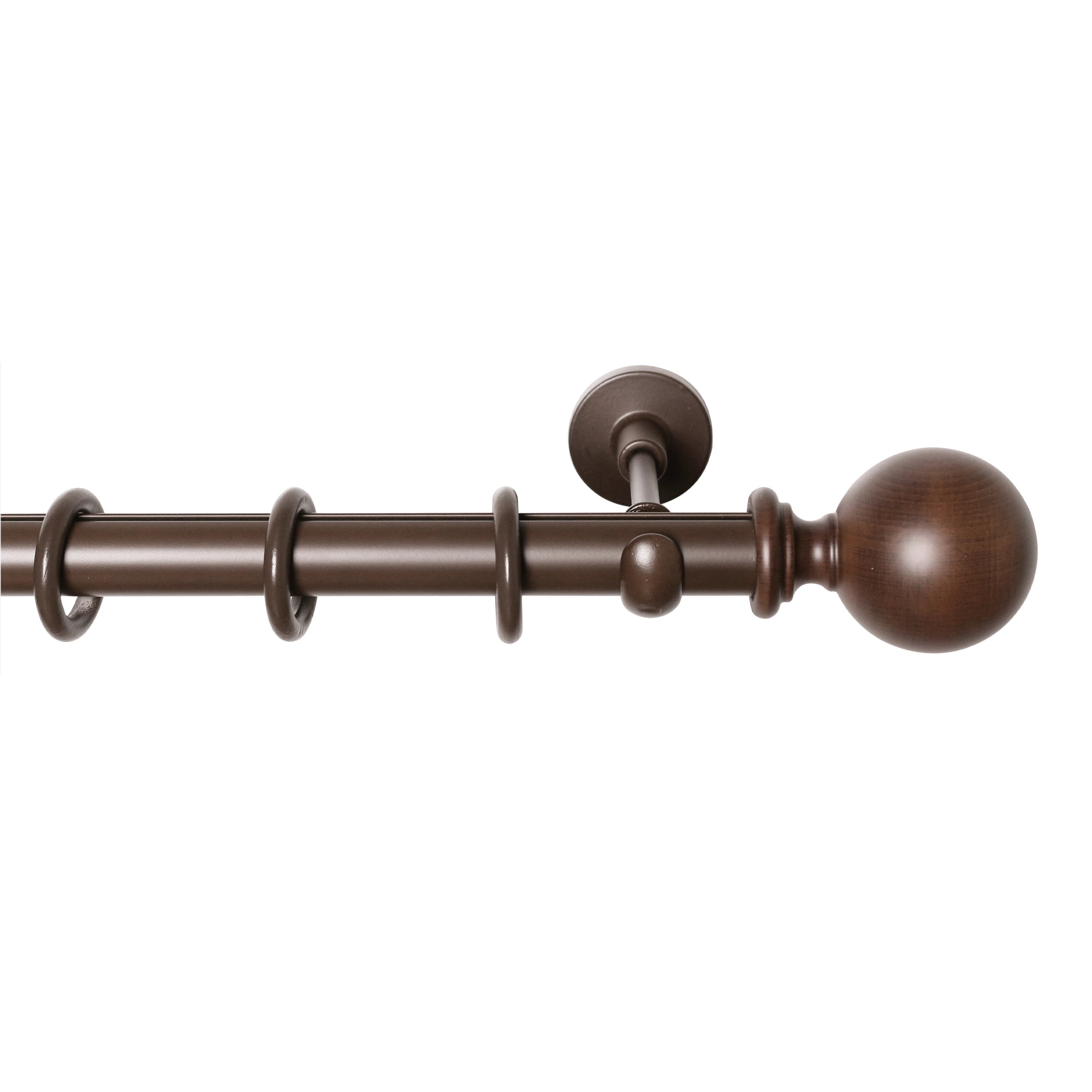Rustic Curtain Rod 30 mm - Walnut Color - Globus
