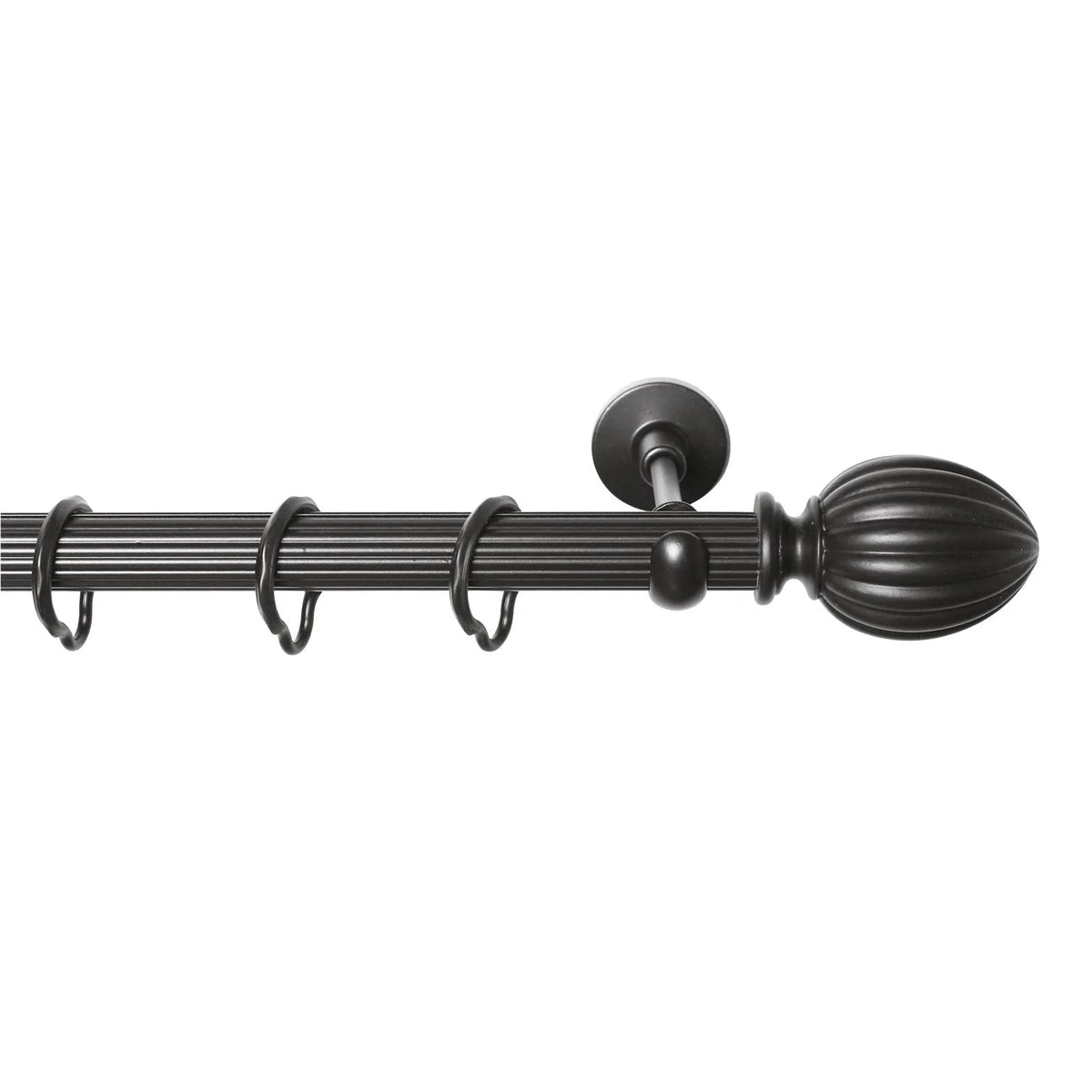 Rustik Perde Borusu 30 mm - Siyah Eskitme Metal - Tepe