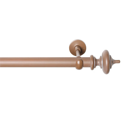 Rustic Curtain Pole 30 mm - Light Brown - Cream Antique - Finial