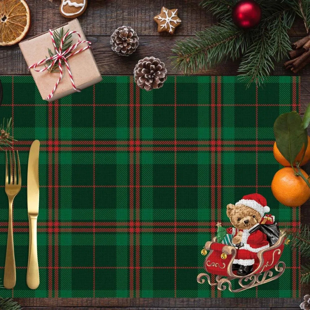 Santa Teddy Kumaş Amerikan Servis 4'lü Set 35X50CM