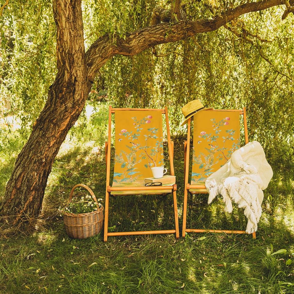Sun Lounger with Yellow Flower Design - SZL315