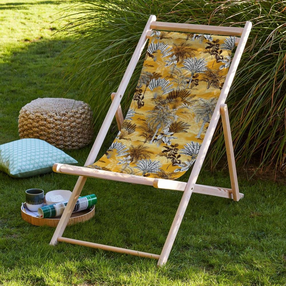 Yellow Tropical Foldable Sun Lounger - SZL28