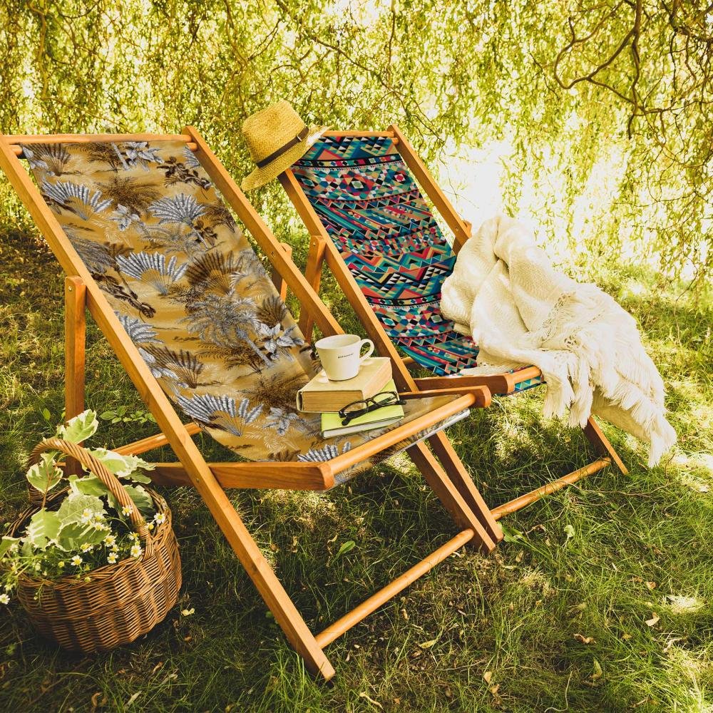 Yellow Tropical Foldable Sun Lounger - SZL28