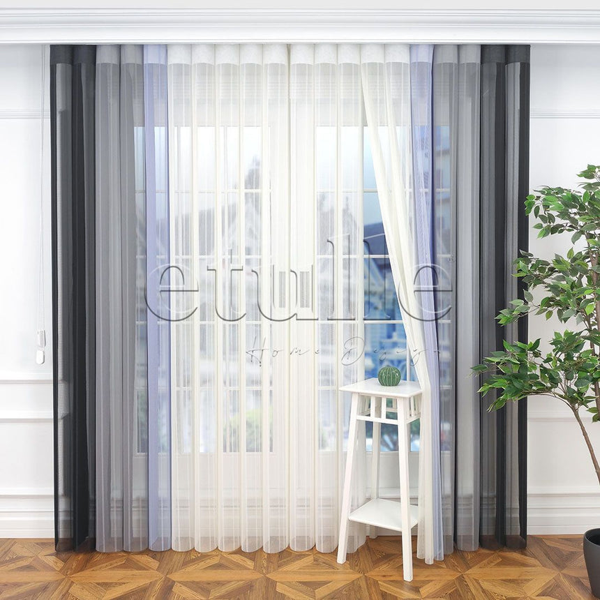 Simple - Striped Vertical Tulle Curtain