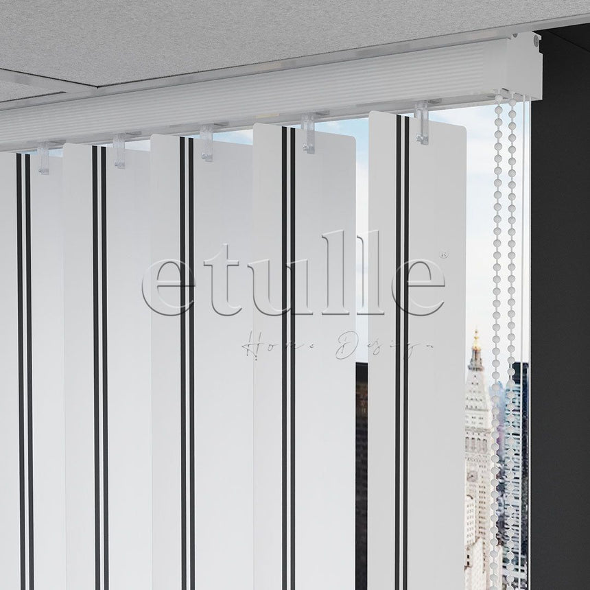 Black Striped PVC Vertical Blinds