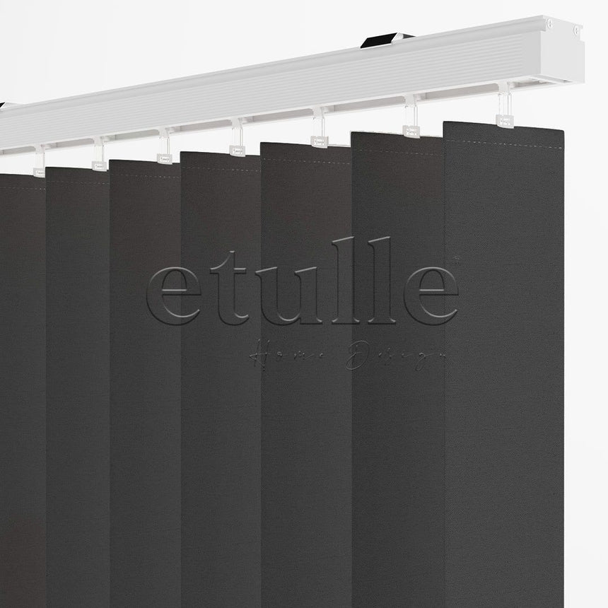 Black Plain Fabric Vertical Blinds | Luca