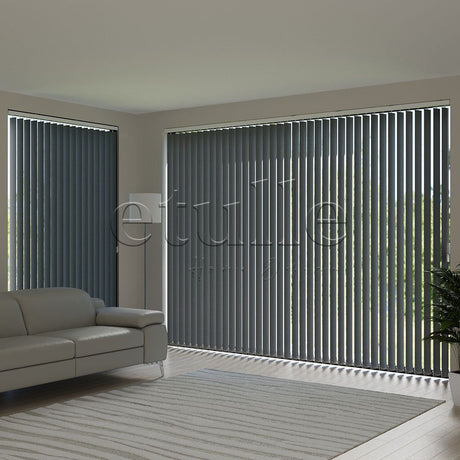 Black Plain Fabric Vertical Blinds | Luca