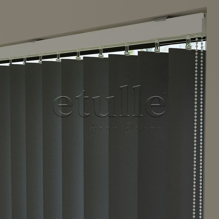 Black Plain Fabric Vertical Blinds | Luca