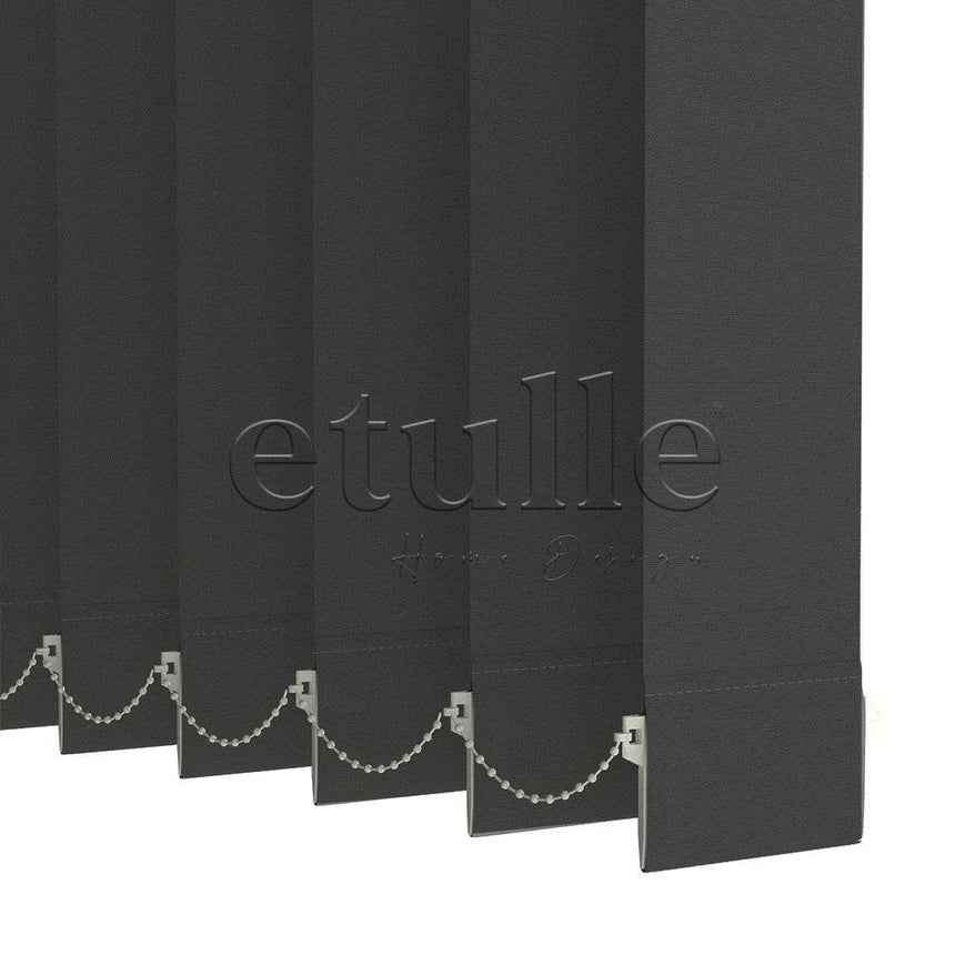 Black Plain Fabric Vertical Blinds | Luca