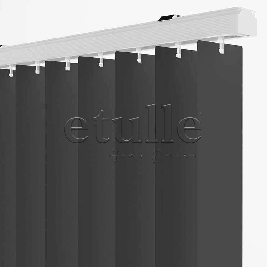 Black Plain PVC Vertical Blinds