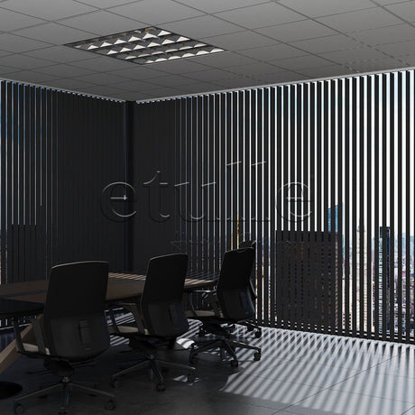 Black Plain PVC Vertical Blinds