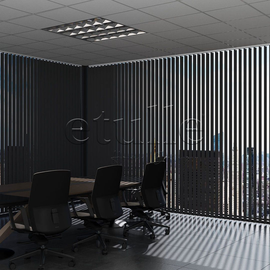 Black Plain PVC Vertical Blinds