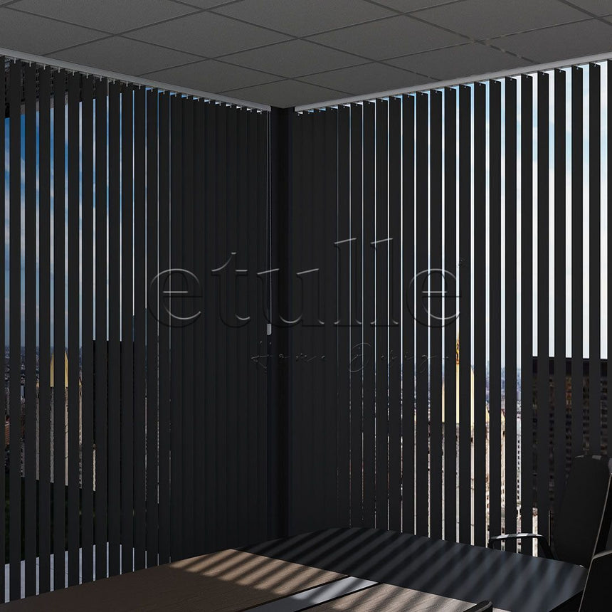 Black Plain PVC Vertical Blinds