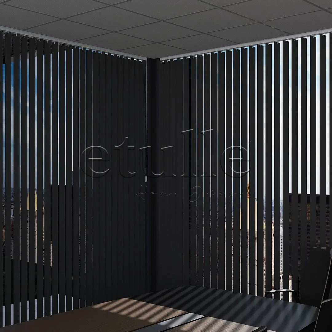 Siyah Düz PVC Dikey Perde