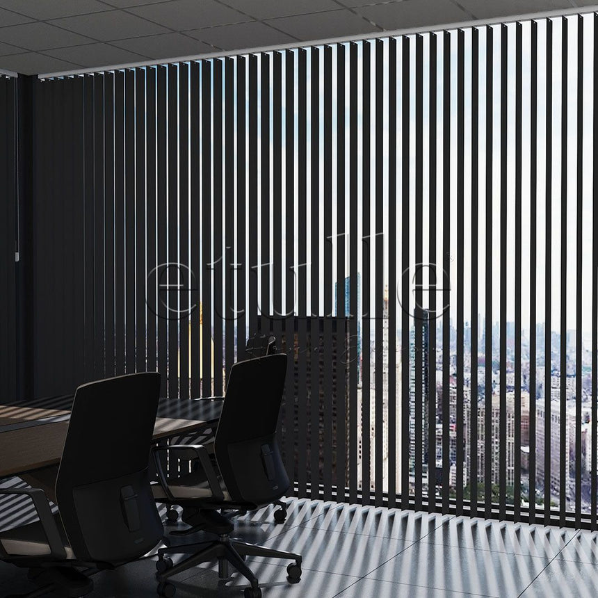 Black Plain PVC Vertical Blinds