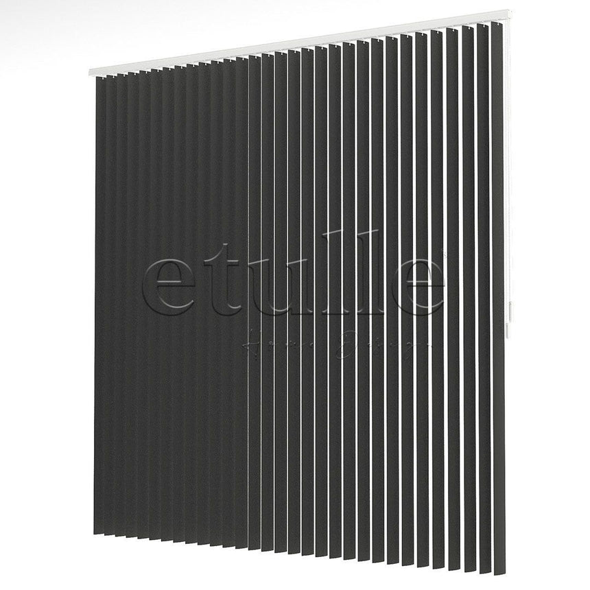 Black Plain PVC Vertical Blinds