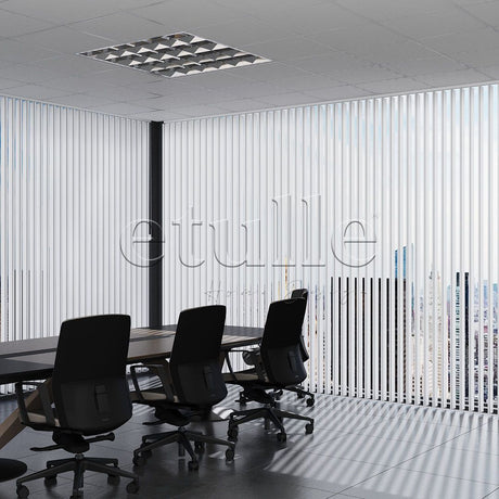 Black - Gray Striped PVC Vertical Blinds