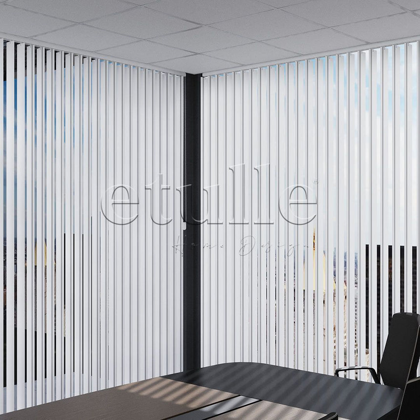 Black - Gray Striped PVC Vertical Blinds