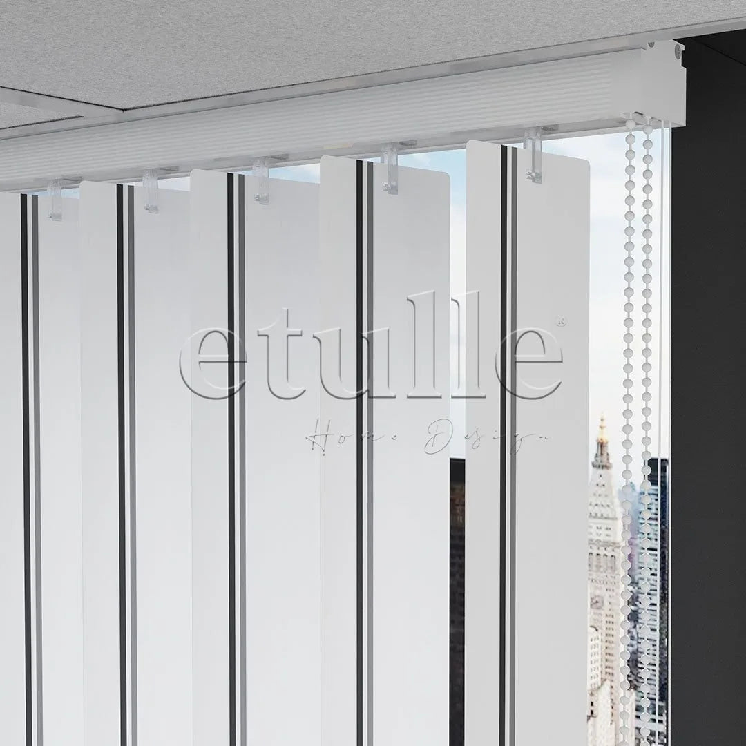 Siyah - Gri Çizgili PVC Dikey Perde
