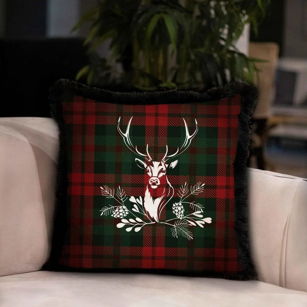 Tartan Geyiği Yastık