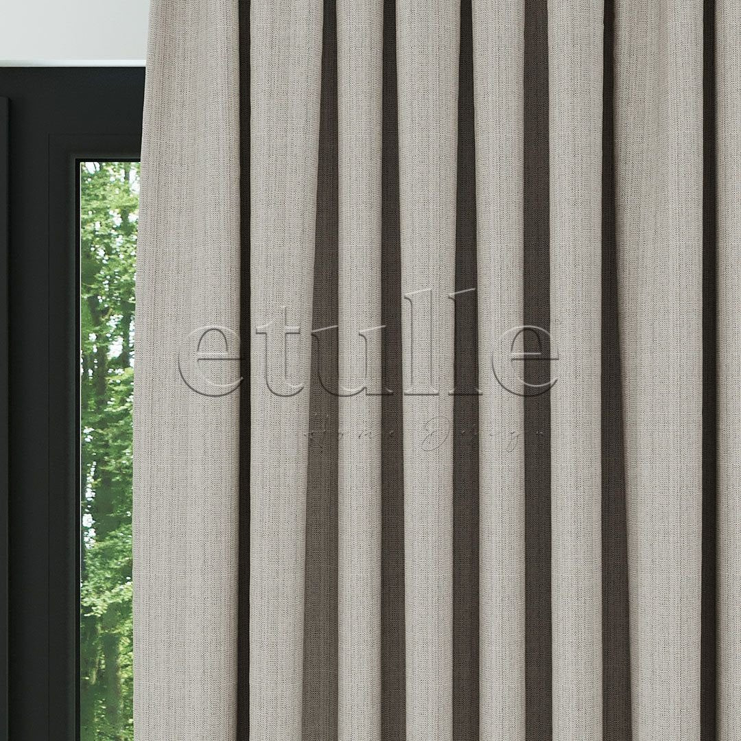 Stone Color Linen Design Effect Draped Backdrop Curtain | Ezri