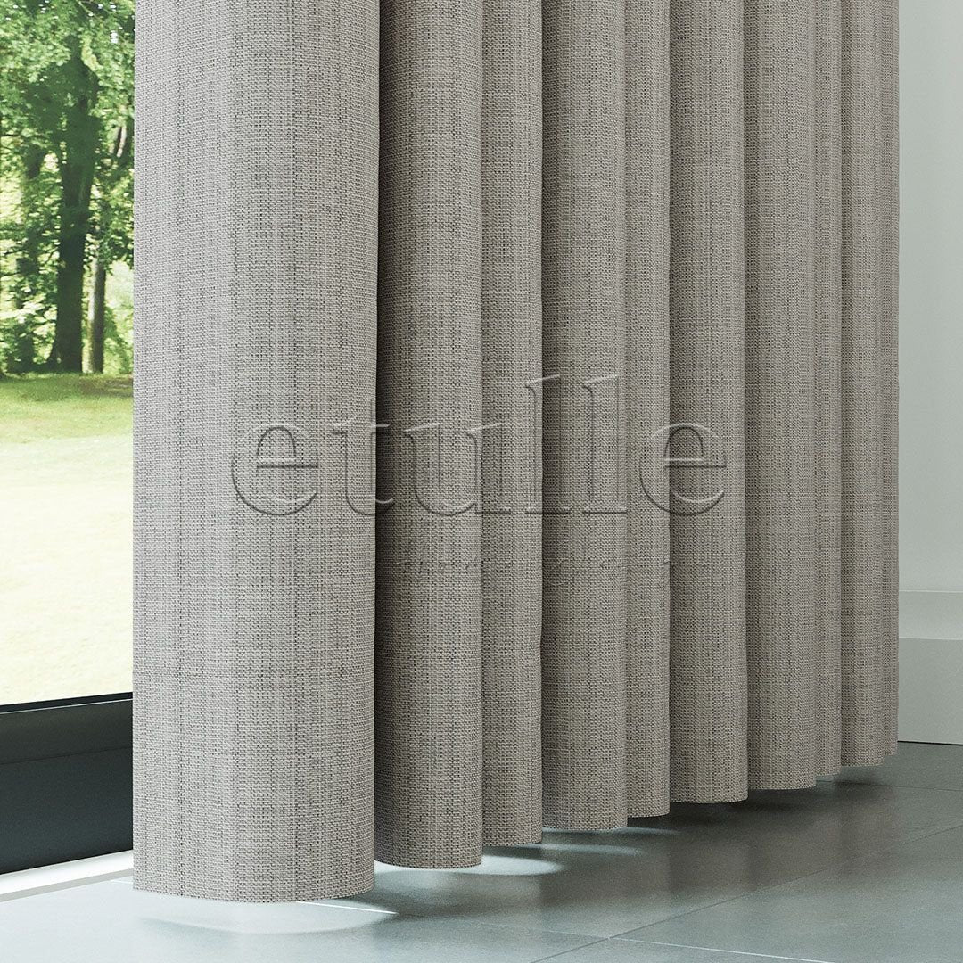 Stone Color Linen Design Effect Draped Backdrop Curtain | Ezri