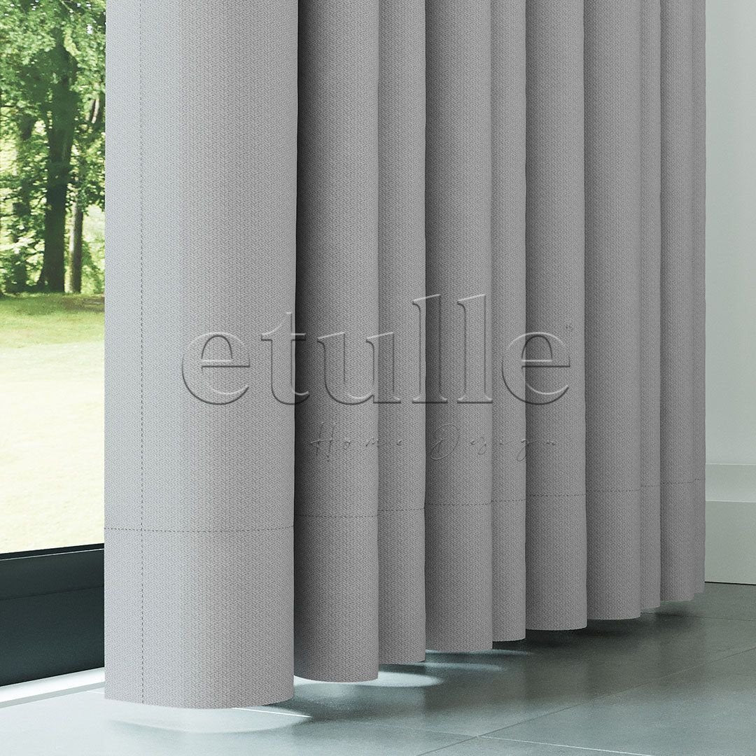 Stone Colored Modern Herringbone Pattern Curtain | Cirrus