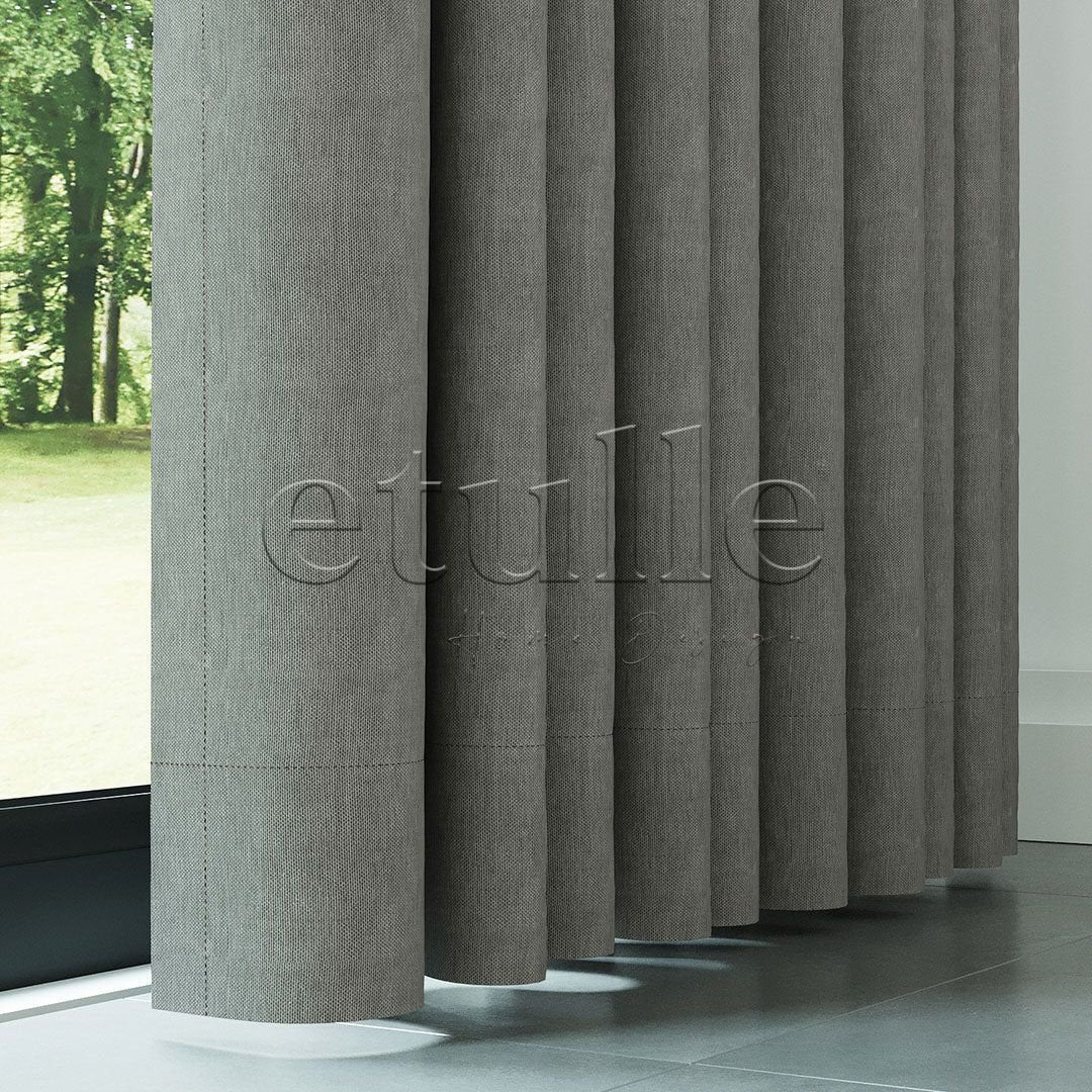 Stone Color Natural Linen Drape | Casual