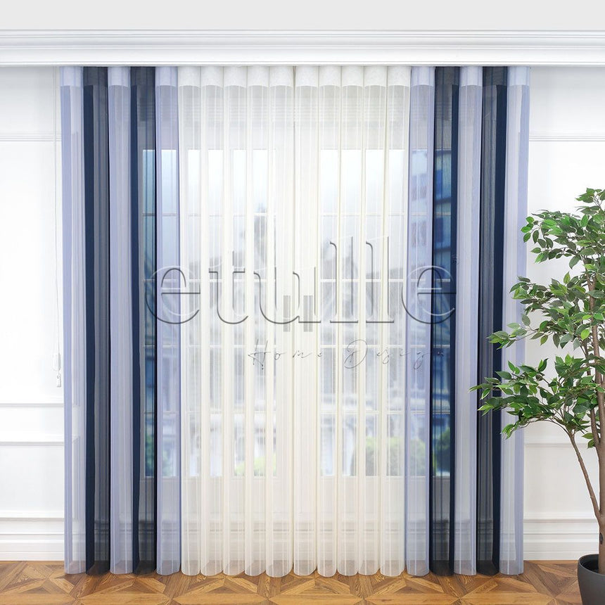 Tulle - Striped Vertical Tulle Curtain