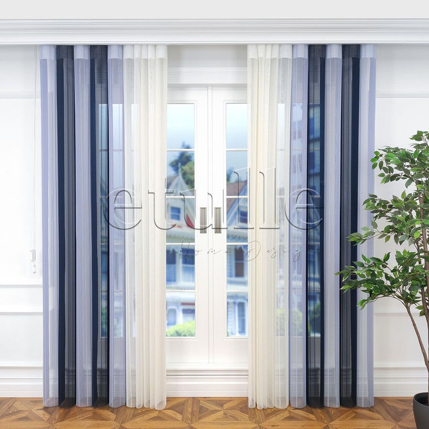 Tulle - Striped Vertical Tulle Curtain