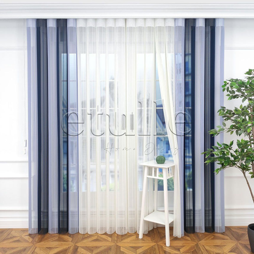 Tulle - Striped Vertical Tulle Curtain