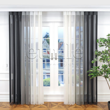 Timeless - Striped Vertical Tulle Curtain