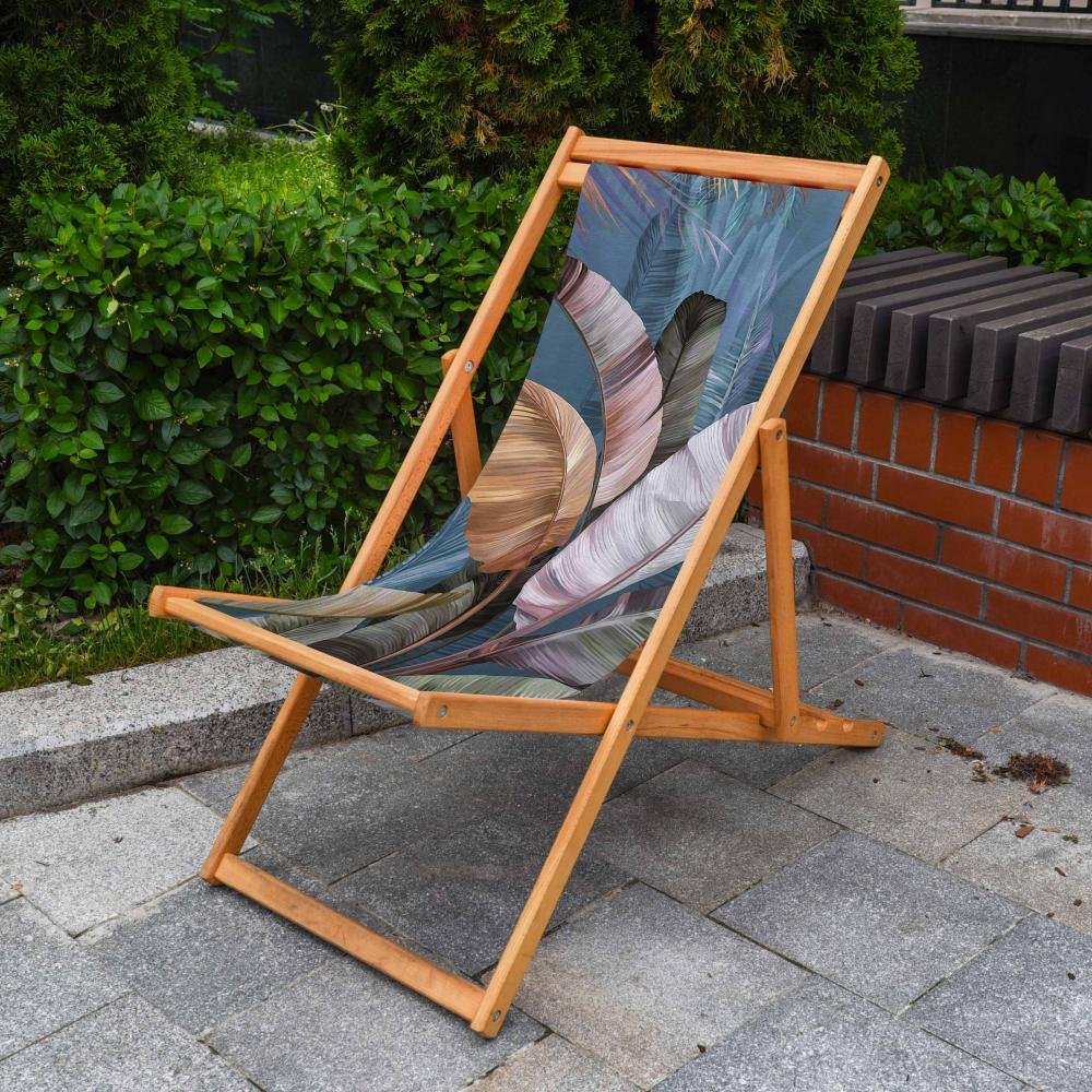 Chaise Lounge with Tropical Leaf Design - SZL316