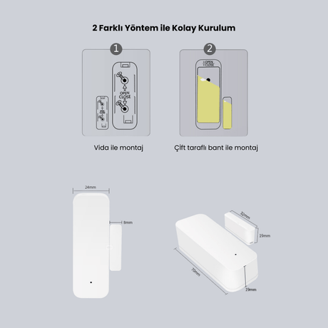Tuya Zigbee Kapı Pencere Sensörü