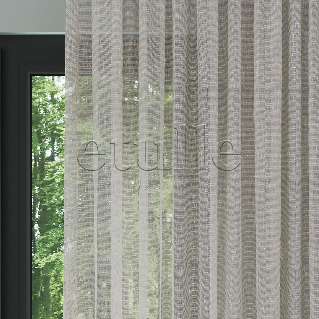 Mink Shantung Effect Plain Tulle Curtain | Jazz