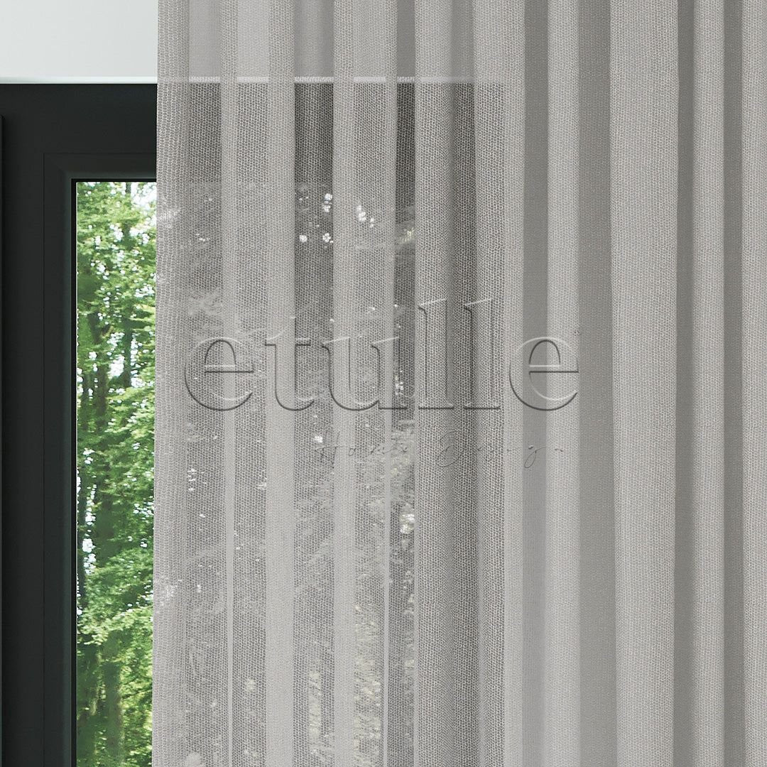 Mink Floor-Textured Plain Tulle Curtain | Matrix
